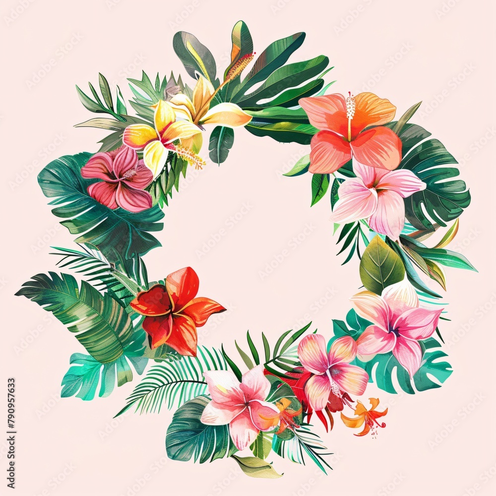Simple Flowers Leaves Illustration Background Simple Flowers Leaves Illustration Background