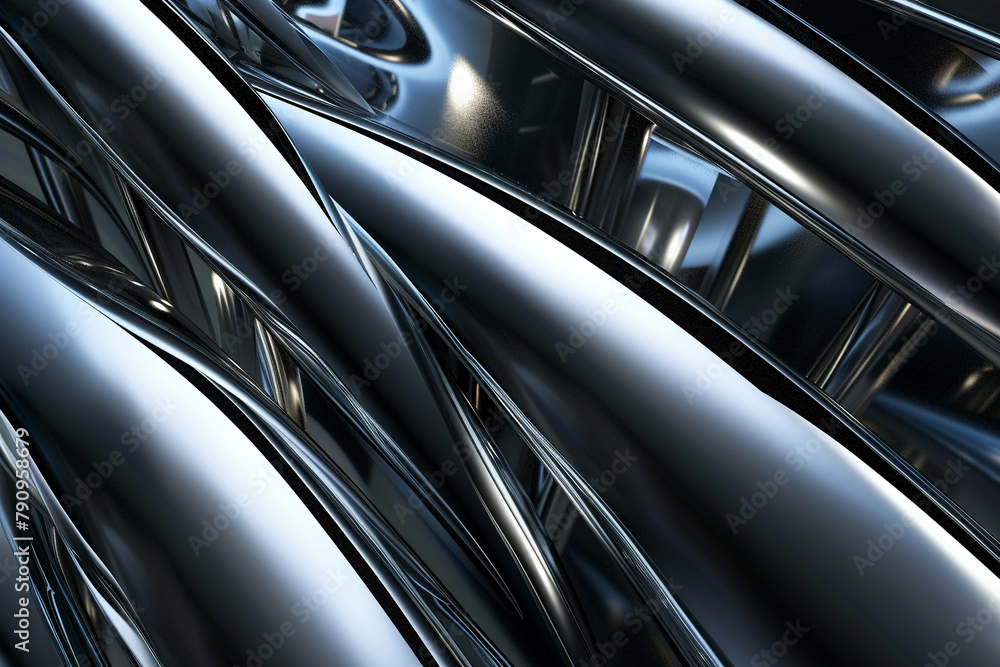 Chrome and silver shine on a dark background, abstract , background