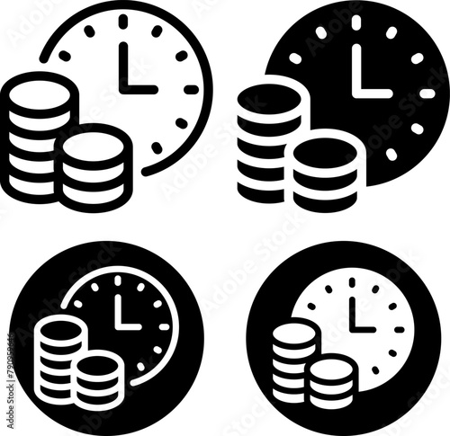 time is money 時は金なり　アイコンセット