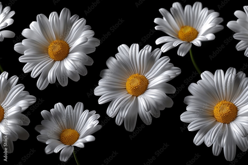 Collection of set White daisy flower 