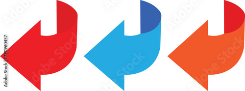  arrow up. Arrow down icon. Color flat ui for website. Left and top symbol for button isolated on white background. Vector