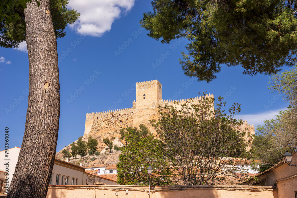 Almansa Castle, National Historical-Artistic Monument, 14th century on Almohad remains, Almansa, Albacete province, Castilla-La Mancha, Spain