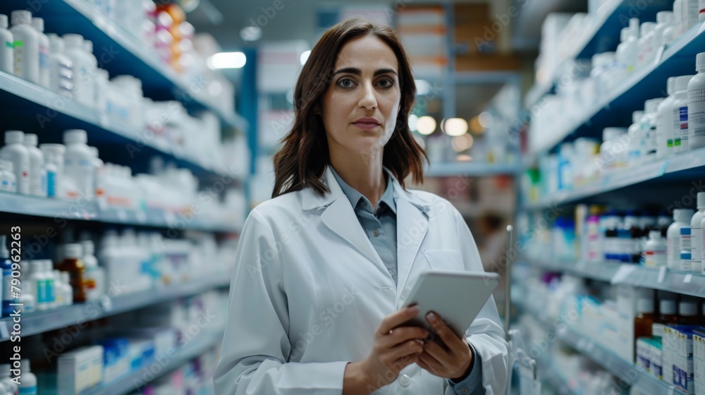 A Pharmacist with Digital Tablet