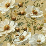 Botanical Watercolor Art with Soft White Petals and Yellow Pollen