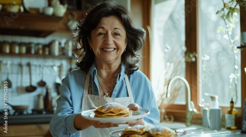 A Joyful Cook with Pancakes