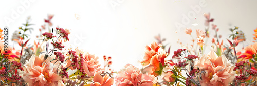Autumn composition made of beautiful flowers on light backdrop. Floristic decoration. Natural floral background.