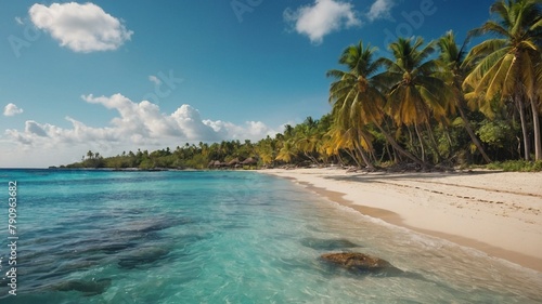 beach with palm trees © Shafiq