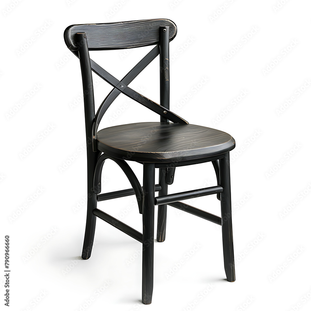 Black wooden chair isolated on white background. Black wooden chair isolated on white background.