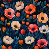 Elegant Floral Composition with Painterly Strokes