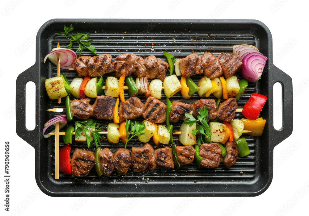 meat on grill pan cutout clipping path png isolated on white or transparent background meat on grill pan cutout clipping path png isolated on white or transparent background