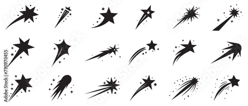 Falling Star icons space element night galaxy vector design.