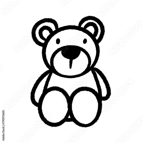 teddy, bear, doll, cartoon ,png cartoon, doodle, handdraw, design, charactor, cute, kwaii, cartoon clipart, black and white