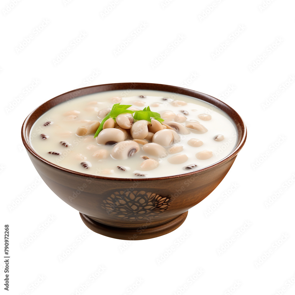 Tasty Lotus Seed Soup isolated on white background Tasty Lotus Seed Soup isolated on white background