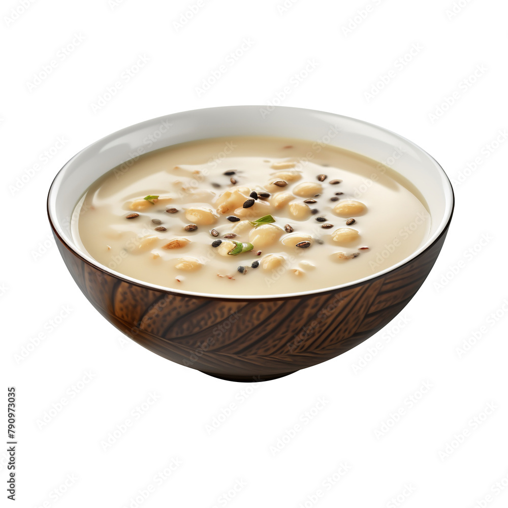 Tasty Lotus Seed Soup isolated on white background Tasty Lotus Seed Soup isolated on white background