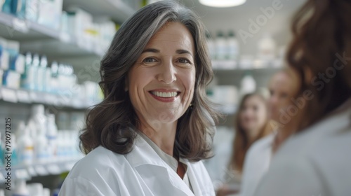 Smiling Pharmacist in a Pharmacy