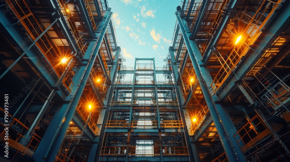 Resilience of the steel structure against the expansive blue sky