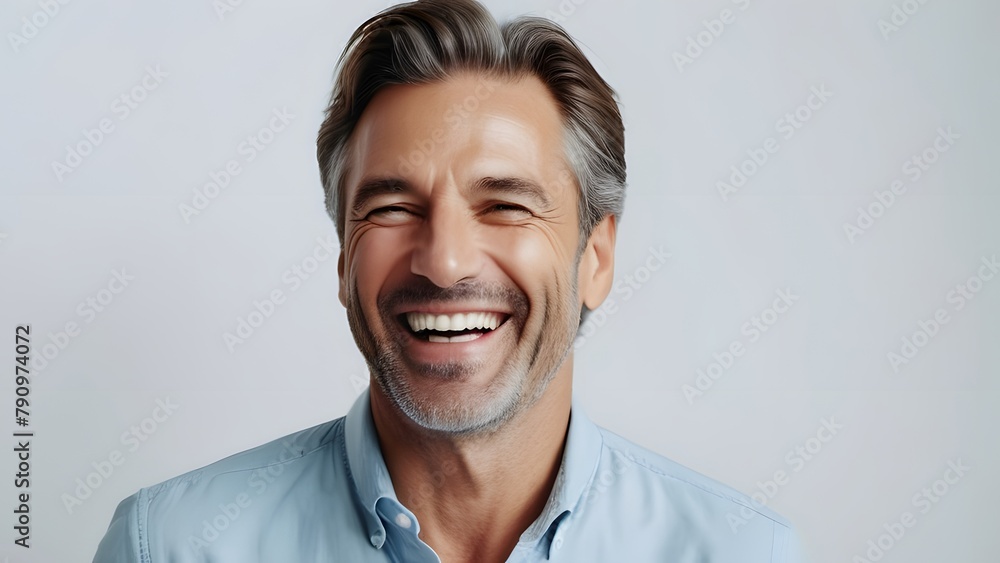 Portrait of a happy and healthy mature man on white background Portrait of a happy and healthy mature man on white background