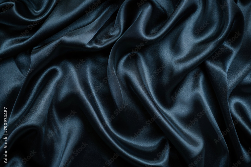 Smooth black satin wavy texture with copy space Smooth black satin wavy texture with copy space