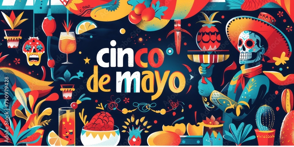 illustration with text to commemorate a mexican cinco de mayo illustration with text to commemorate a mexican cinco de mayo