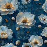 Enchanting Watercolor Blooms in Deep Blue Tones
