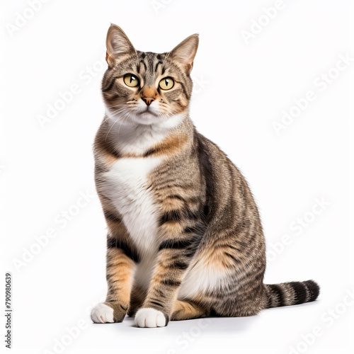 portrait of a cat isolated on white