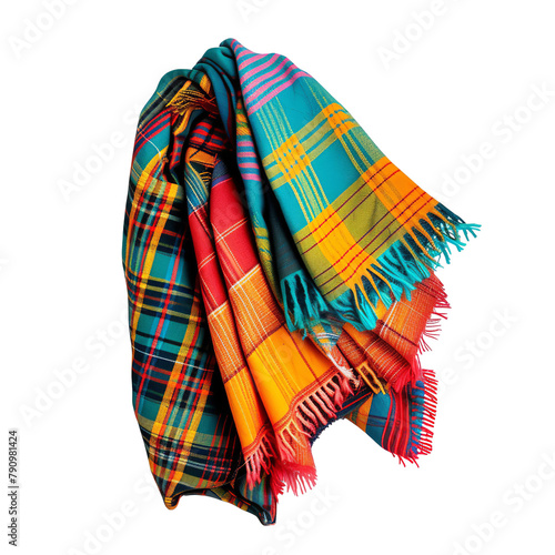 Beautiful Shuka Colourful Cloth Isolated On White Background photo