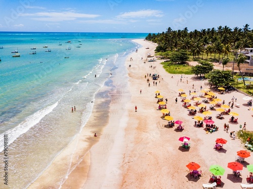 Marceneiro Beach, Alagoas. Aerial view of paradisiacal beach in São Miguel dos Milagres photo