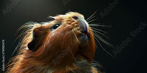 Guinea Pig Respiratory Infection: The Sneezing and Nasal Discharge - Picture a guinea pig with highlighted respiratory system showing infection, experiencing sneezing and nasal discharge