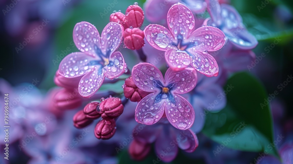 Fresh lilac flowers sparkling with raindrops Fresh lilac flowers sparkling with raindrops