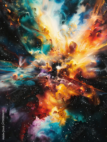 Psychedelic Explosion Cosmic Nebula Poster