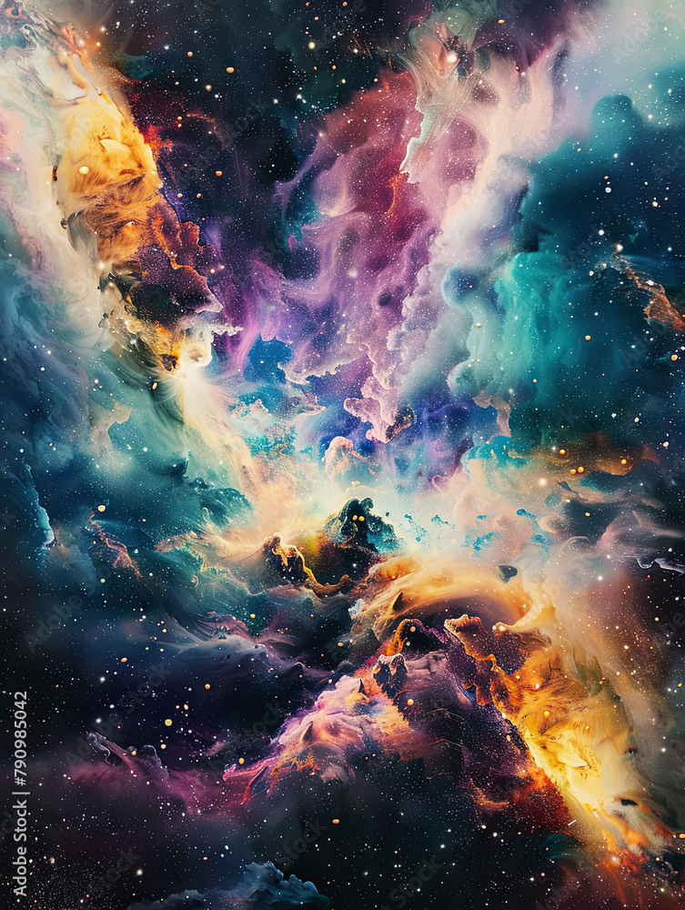 Psychedelic Explosion Cosmic Nebula Poster