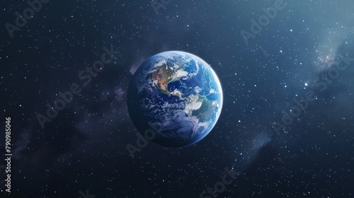 The blue earth in the starry sky