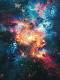 Psychedelic Explosion Cosmic Nebula Poster