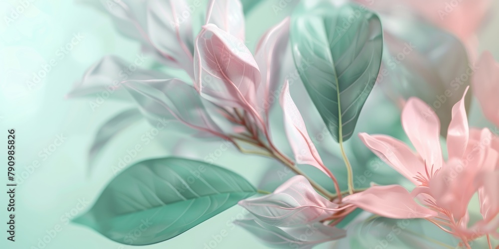 Fototapeta premium Soft Pastel Blush Pink and Mint Green Merge Abstract Artwork.jpeg
