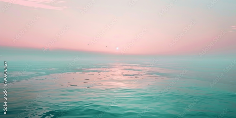 Pastel Pink and Muted Teal Gentle Soft Gradients Artwork Gentle color transitions art piece.