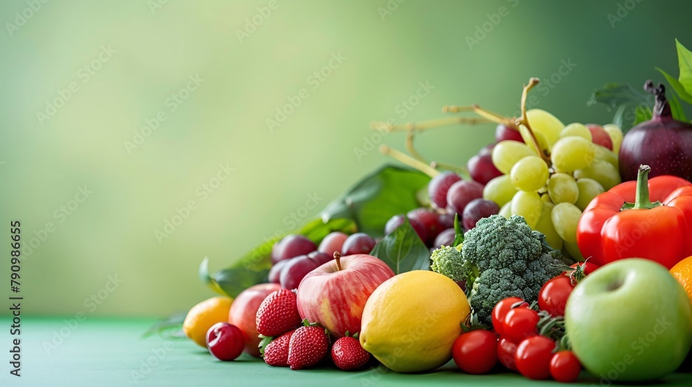 Raw fruits on a vibrant background. A fresh and healthy food selection. Raw fruits on a vibrant background. A fresh and healthy food selection.