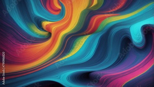 Spectrum of Colors, Horizontal Abstract Effect Shaping a Surrealistic Wallpaper.