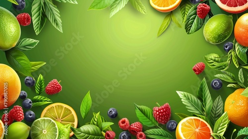 Organic fruit mix on a plain background. A natural and healthy vegetarian option.