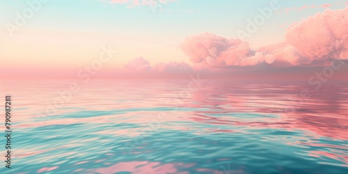 Soft Coral Pink and Sky Blue Gradient Blend Artwork. © Majella