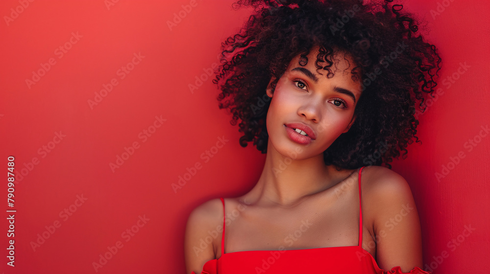 Gorgeous woman's expression on a simple background. A stunning portrait of sophistication and grace. Gorgeous woman's expression on a simple background. A stunning portrait of sophistication and grace.