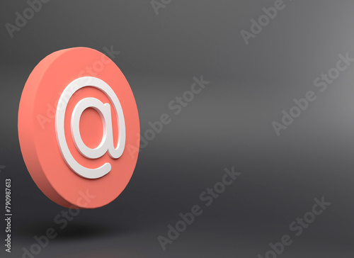 Copy space mail icon 3d illustration