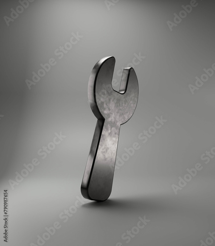 Metal key 3d illustration