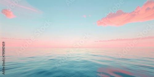 Soft Coral Pink and Sky Blue Gradient Blend - Tranquil Ocean Abstract Background
