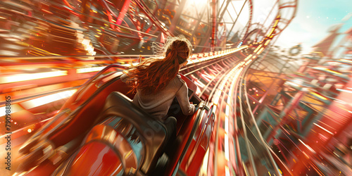 Bipolar Disorder: The Rollercoaster Mood Swings and Identity Shifts - Picture a person on a rollercoaster with extreme mood swings and shifting sense of identity, illustrating the highs and lows of bi