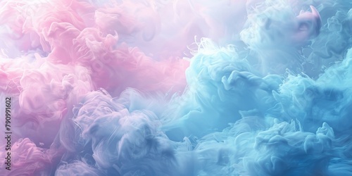 Delicate Pastel Pink and Blue Cotton Candy Dreamscape Offering Serenity and Tranquility