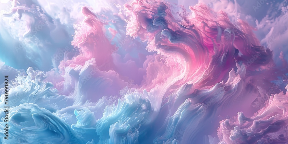 Delicate Pastel Hues: Cotton Candy Pink and Powder Blue Whispers of Beauty Delicate Pastel Hues: Cotton Candy Pink and Powder Blue Whispers of Beauty