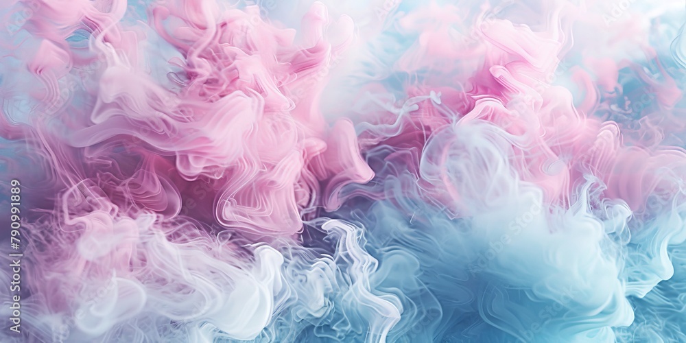 Pastel Dreams: Ethereal Cotton Candy Pink and Powder Blue Whispers in the Wind