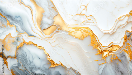 Natural white and gold marble texture for luxury tile wallpaper background. Generative AI,