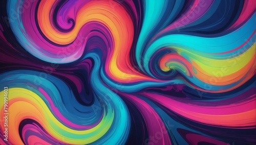Surreal neon swirl  Vibrant colors meld in a dreamlike pattern in this abstract backdrop.