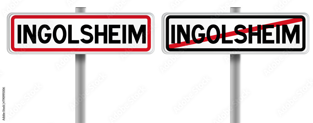 Panneau de INGOLSHEIM à l'Entrée et à la Sortie - Fond Transparent ou Blanc Disponible Panneau de INGOLSHEIM à l'Entrée et à la Sortie - Fond Transparent ou Blanc Disponible